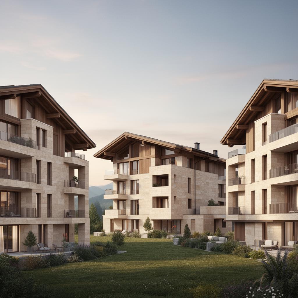 Waldhaus residential project rendering, Villach Austria